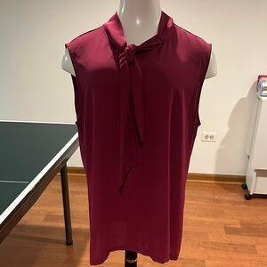 Calvin Klein Burgundy Sleeveless Blouse
